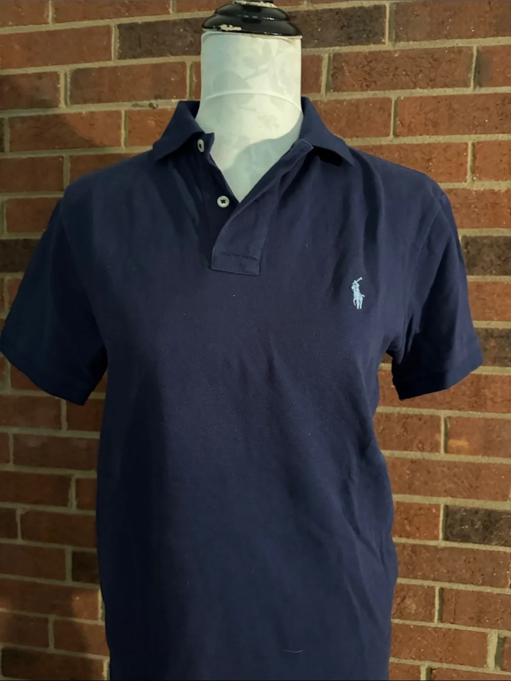 Ralph Lauren Navy Polo with Light Blue Pony Embroidery